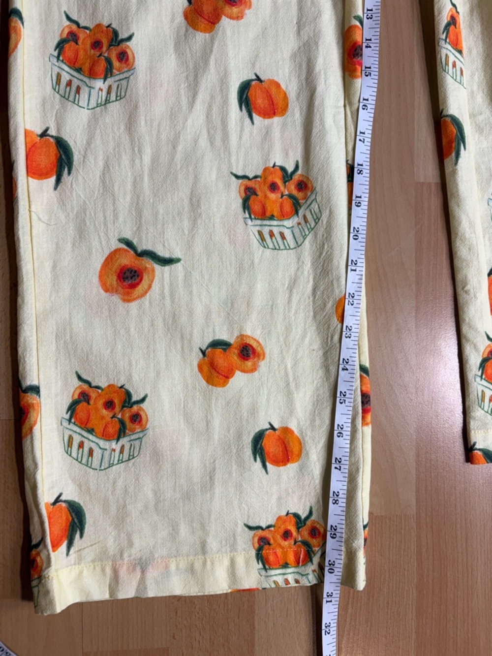 Bailey Rose Butter Yellow Peach-Print Wide-Leg Lounge Pull on Pants NWOT - Picture 13 of 13